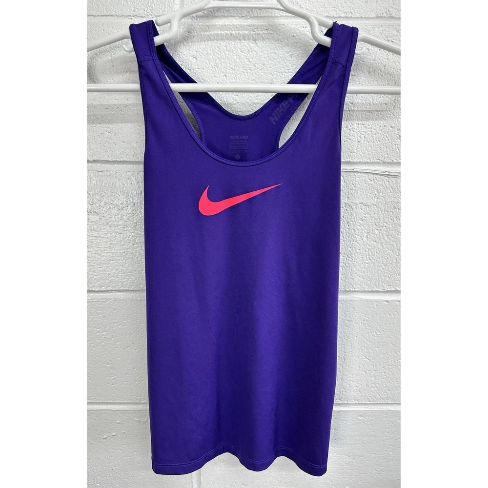 NIKE PRO TANK TOP COURT PURPLE/HYPER PUNCH WOMEN'S LARGE